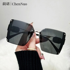 New 2023 Frameless Trendy Internet Celebrity Sunglasses for Women, Fashion Square Large Frame, Personality Brand Sunglasses - $869
