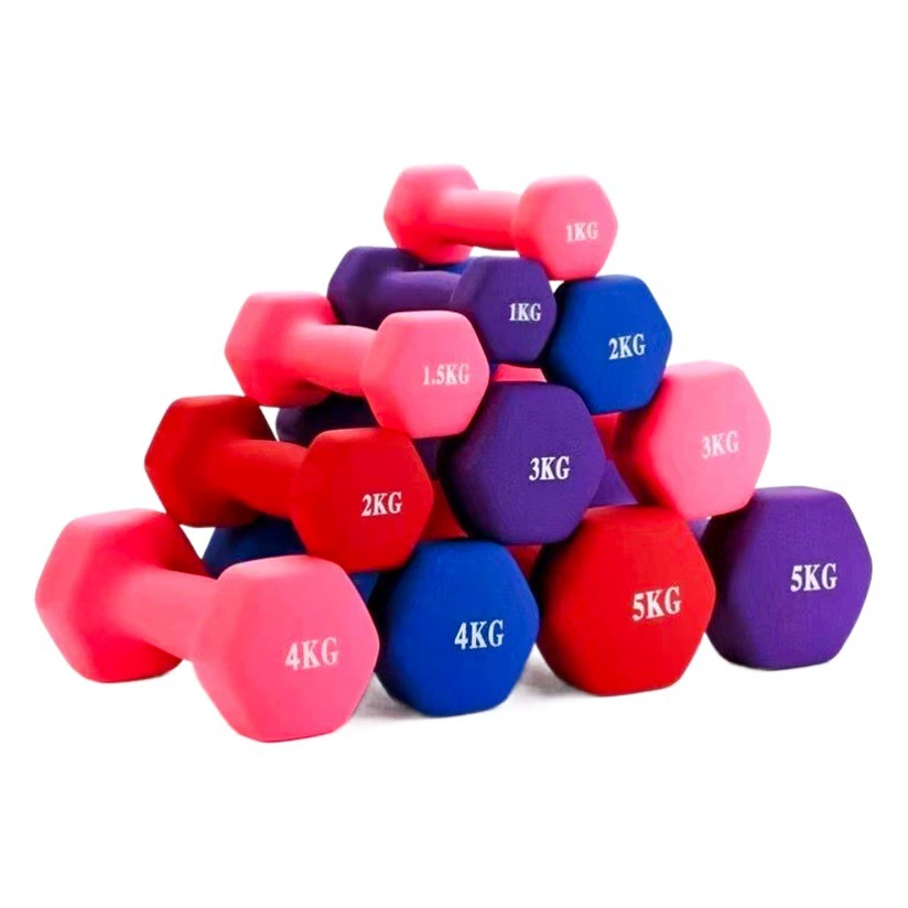 Гантель шестигранная с резиновым покрытием, фитнес-оборудование для домашнего использования, для тренировки рук женщин, приседаний, маленькая гантель в форме кости, гантель с пластиковым покрытием