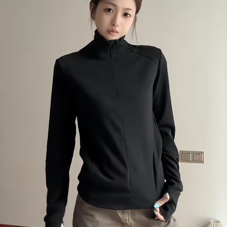 Velvet demi-season sweatshirt with zipper