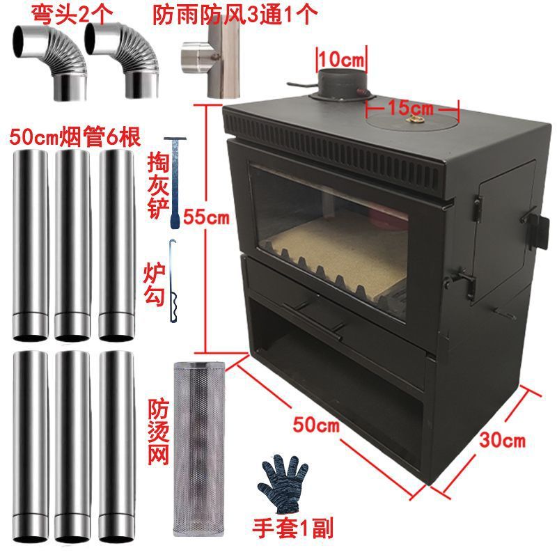 Nueva chimenea de madera de fuego real leña leña calefacción doméstica sala de estar hogar rural decoración estufa de calefacción