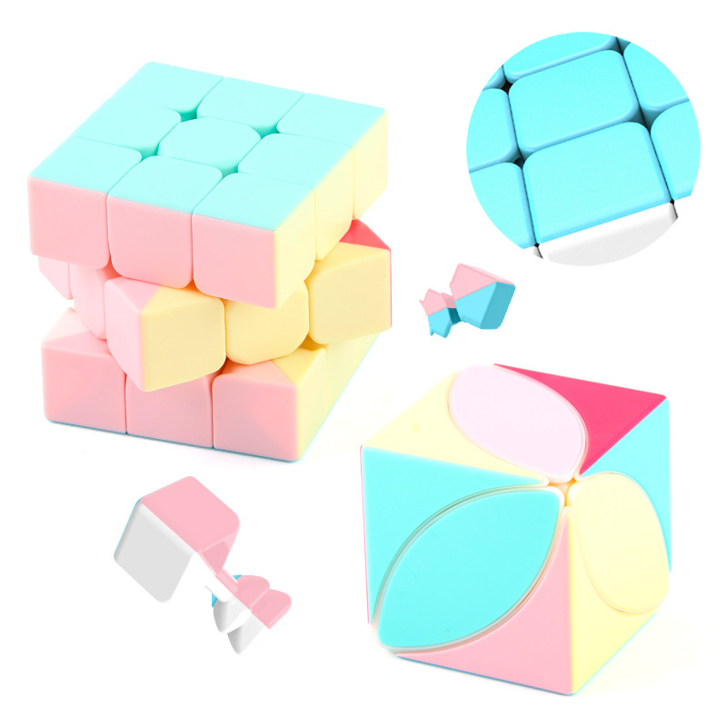 Qiyi Rubik Cube dos tres cuatro cinco orden Rubik Cube de neón macaron color pirámide Rubik Cube Caja de color Ciencia y Educación Juguetes Educativos