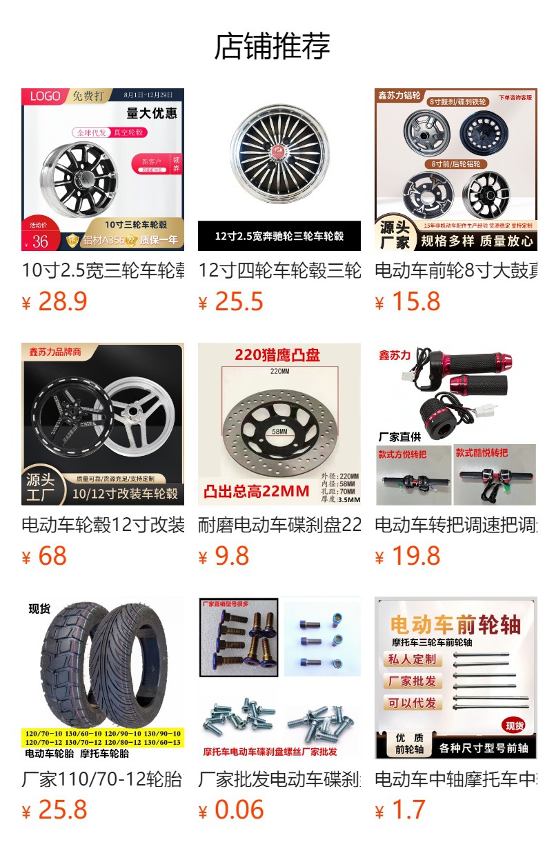 Electric Vehicle 5-Hole Disc Brake Rotor for Tricycles, 4-Hole 180/190/200/220/2656-Hole Rotor for Electric Motorcycles, Export Special