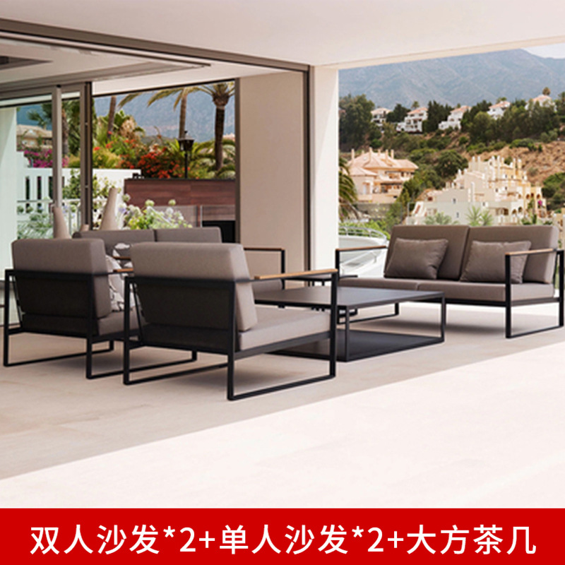 Sofá de aleación de aluminio al aire libre patio balcón al aire libre impermeable hotel de alojamiento solar silla de jardín muebles al aire libre