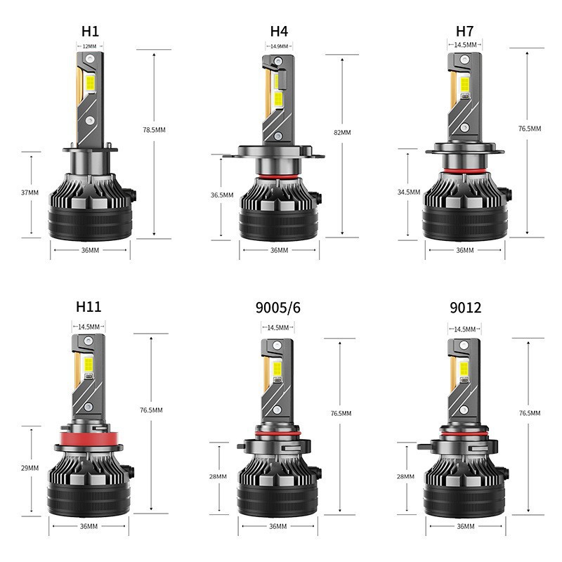 High-Power Three-Copper-Tube Led Car Headlight H7 Super Bright H4 High and Low Beam Integrated Led Car Light Suitable for All Car Models