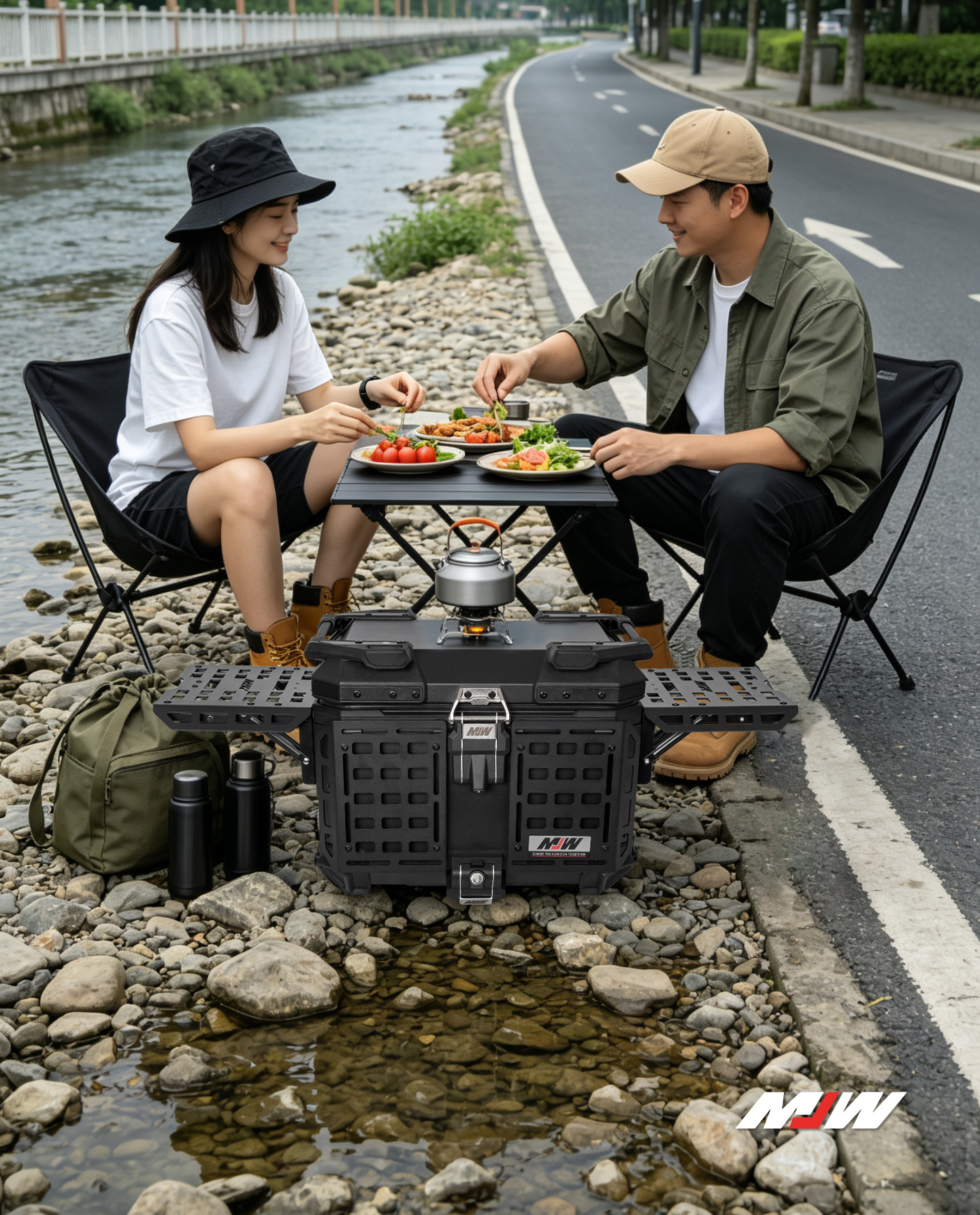 45L55L New Lock Bm Lock Motorcycle Aluminum Alloy Multifunctional Armored Tail Box Portable Perforated Board Trunk