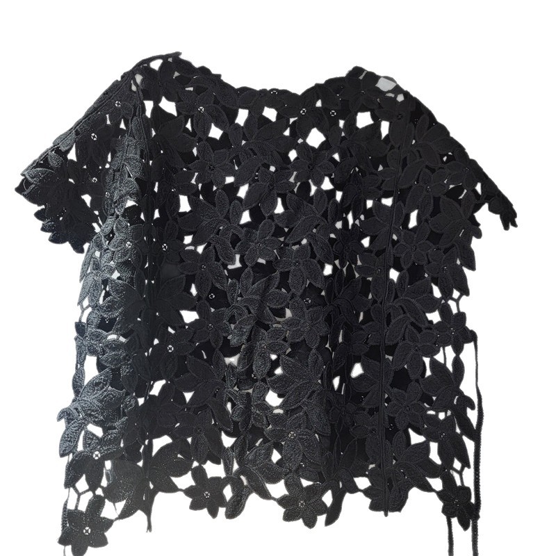 Temperamento francés hueco camisa de cuello redondo de manga corta otoño 2025 nuevo estilo de alta moda camisa suelta universal mujer image 5