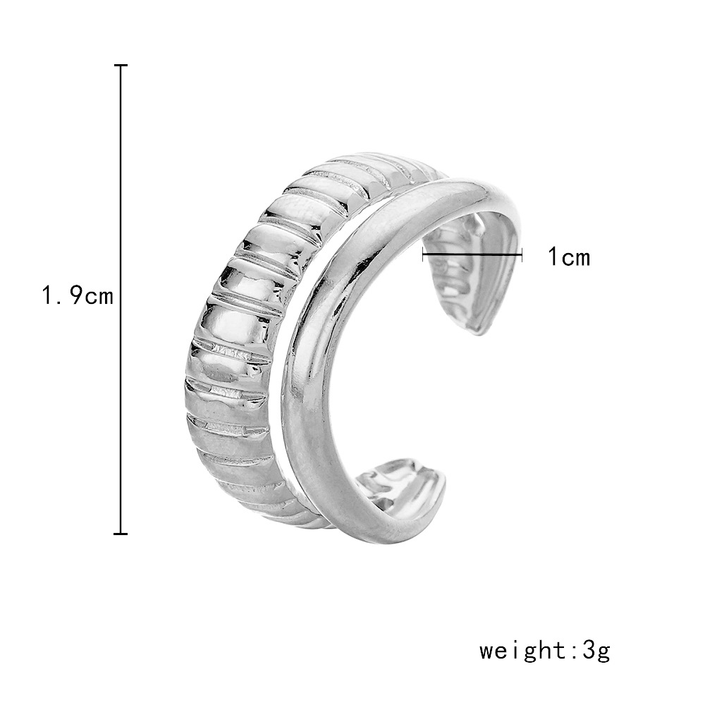 6g Weight Open Ring Classification Adjustable Ring Size 1 Piece Quantity Daily Occasion Stainless Steel Material Star, Heart Shape Pattern Women'S Gender Plating Design Simple Style Style Simple Style Star Heart Shape Stainless Steel Plating Open Ring 1 Piece 79
