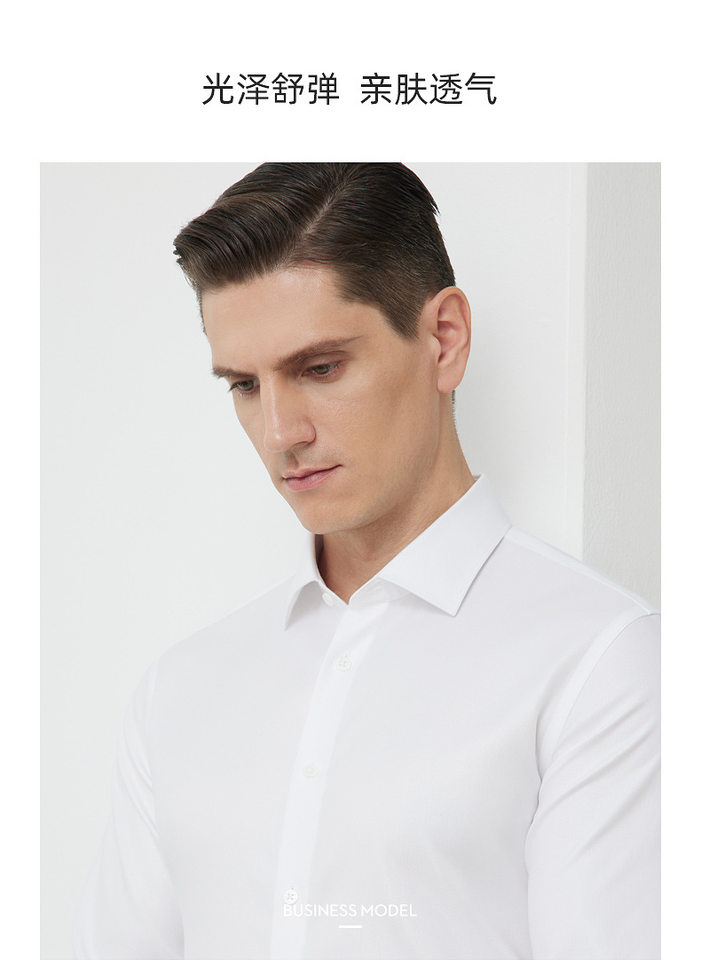 Áo sơ mi nam dài tay vải cotton pha co giãn không cần ủi form vừa vặn — Màu xanh nhạt-dài tay-11, Màu xám nhạt-dài tay-06, Trắng-dài tay-01 chi tiết 17