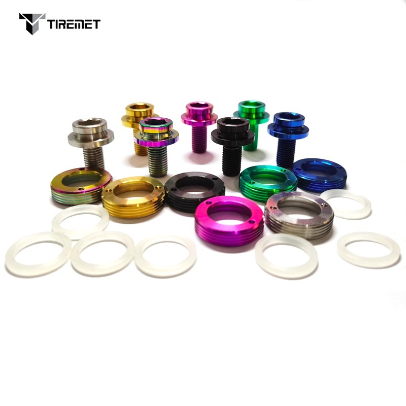 Bicicleta Mountain Road modificación agujero cuadrado eje medio Titanium aleación tornillo polvo cubierta BB tornillo traje M8 * 15