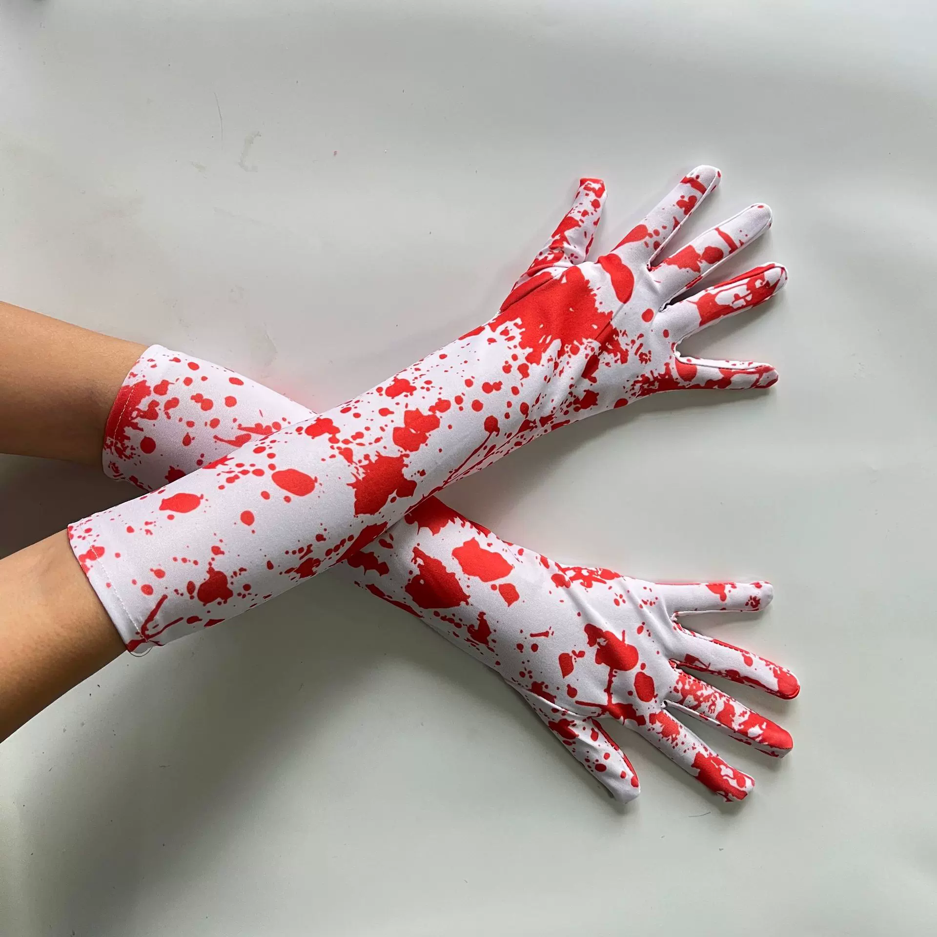 万圣节手套舞会派对血印手套批发cosplay恐怖装扮跨境手套道具
