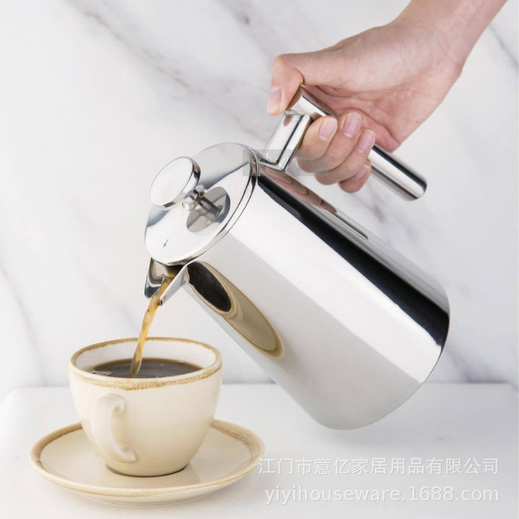 304 stainless steel French press coffee pot, French double-layer filter press pot, milk frother, coffee maker kettle