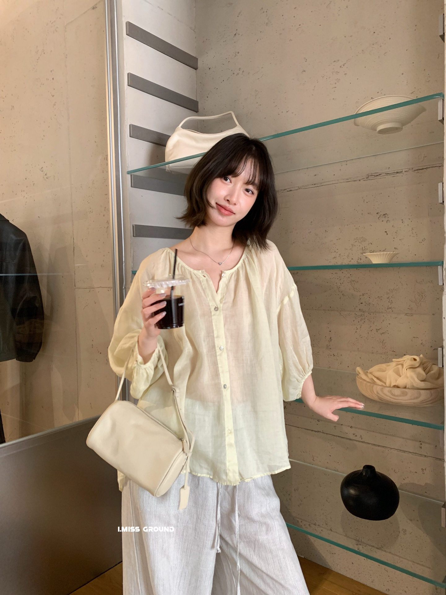 Áo sơ mi nữ linen tay lỡ phong cách Pháp i miss 2026 — xanh đậm, màu trắng, Bột cam, Vàng nhạtcolor chi tiết 19