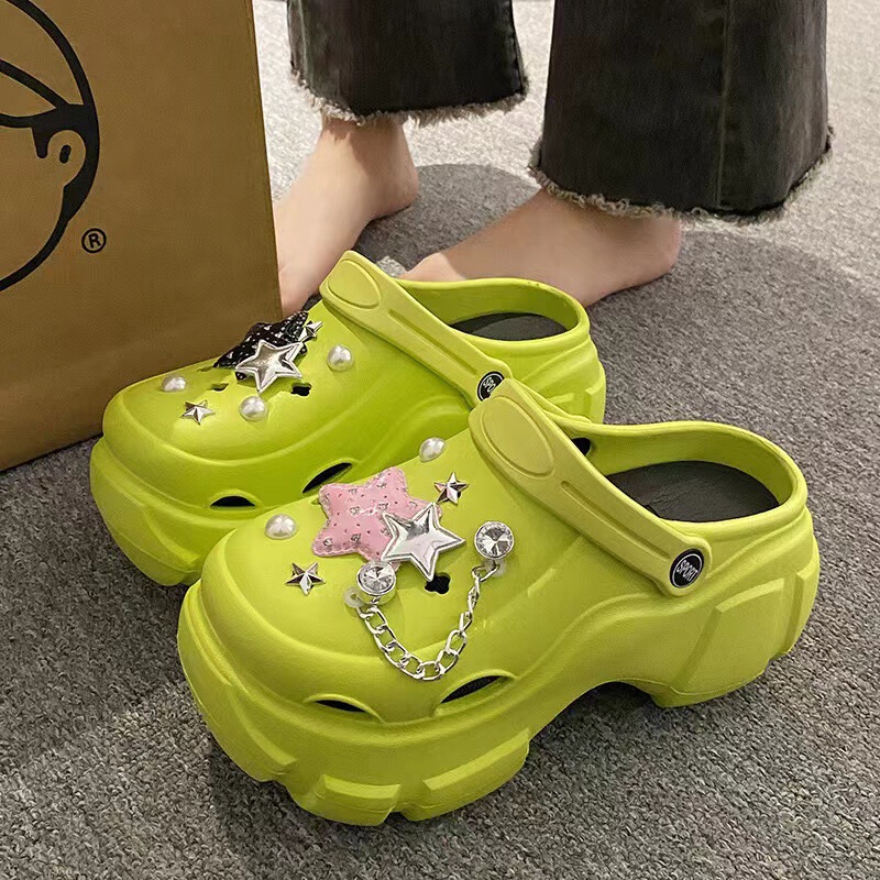 超厚手の人気の汗ばむ犬の下駄女性用 2023 厚底ビーチシューズインターネットセレブ身長増加サンダルとスリッパアウターウェア卸売|undefined