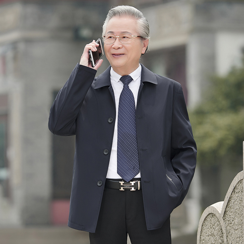 Ropa de hombre viejo para papá chaqueta de primavera y otoño para hombres de mediana edad y ancianos chaqueta acolchada para el abuelo anciano ropa delgada de algodón