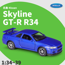 WELLY����1:36��ɣSkyline GT-R R34����Ͻ�����ģ�ͻ��������