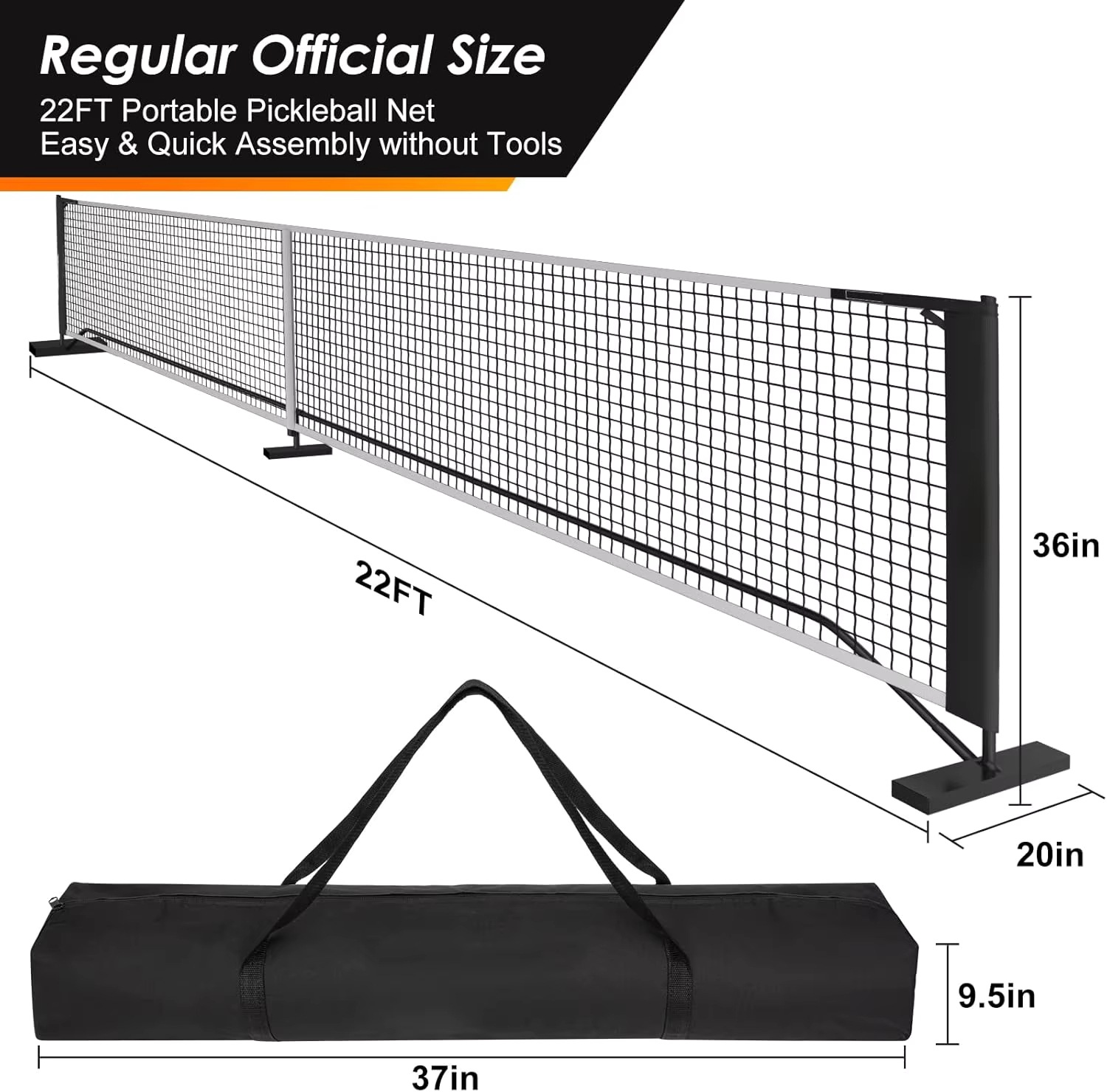 The Net Is Installed in the Backyard with an Interlocking Fastening System, Durable Three-Layer Construction, and a Convenient Polyester Net Base and Court