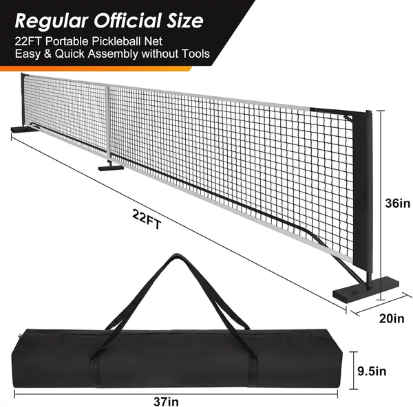 The Net Is Installed in the Backyard with an Interlocking Fastening System, Durable Three-Layer Construction, and a Convenient Polyester Net Base and Court