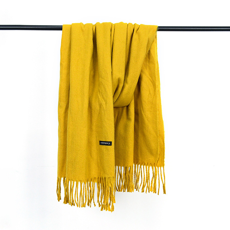 Bufanda Gruesa de Imitación de Cachemira Gris, Estilo Coreano Simple, para Negocios y Abrigar