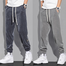 清仓捡漏外贸原单尾货雪尼尔裤潮牌男装休闲运动裤宽松灯芯绒卫裤