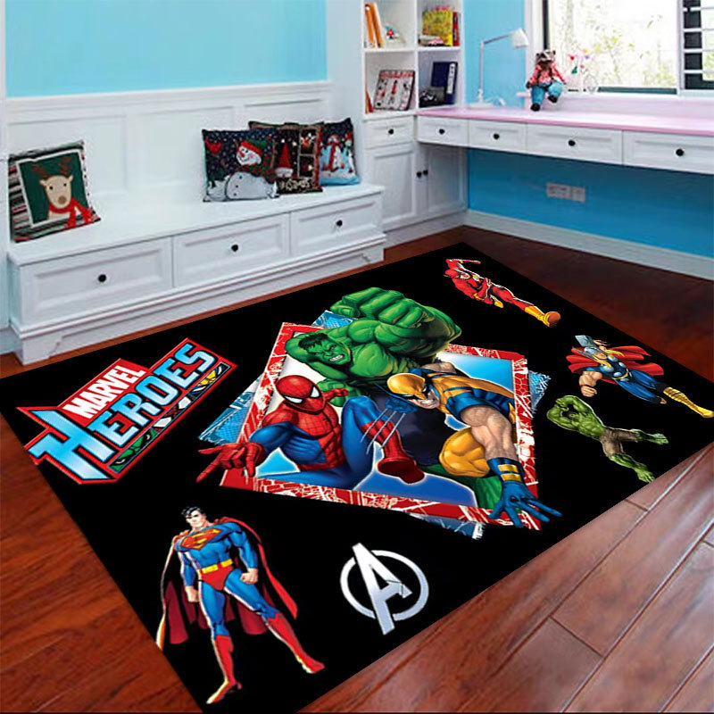 Cartoon Animation Super Hero Spiderman Carpet Children's Room Decoration Floor Mat Game Entertainment Crawling Mat