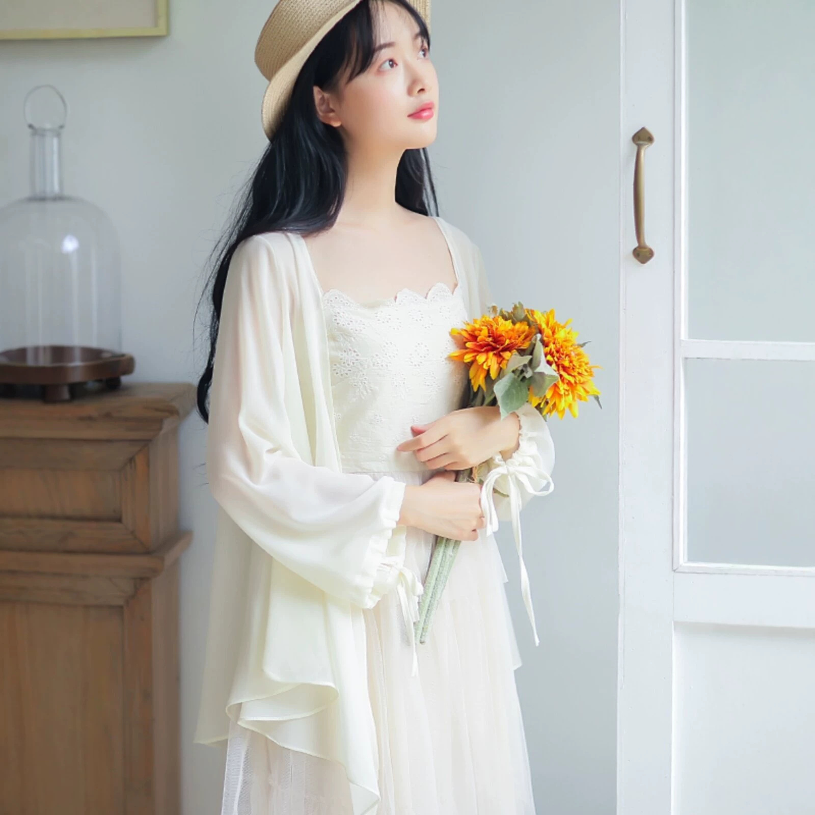 Women's solid color long-sleeved sun protection clothing, new summer style, thin and trendy, versatile and stylish cardigan.