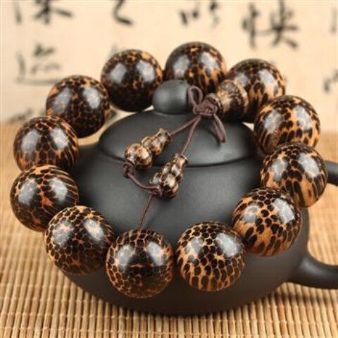 蛇鳞木手串佛珠蛇纹木鱼子纹文玩工艺品花梨沉香阴沉木金丝檀手串|undefined