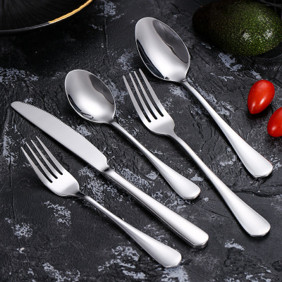 1010 Stainless steel Steak knife Fork spoon suit tableware Thickened spoon hotel household Spoon customized LOGO