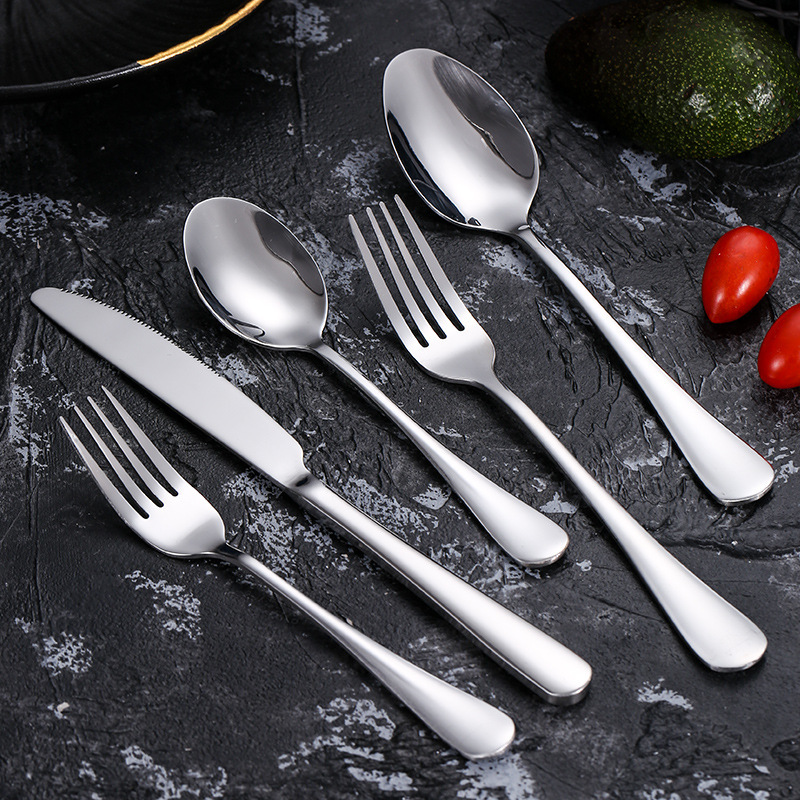 1010 Stainless steel Steak knife Fork spoon suit tableware Thickened spoon hotel household Spoon customized LOGO