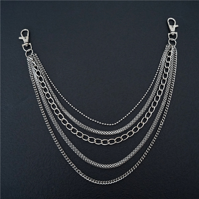 Modische, neue kubanische Punk-Hüftkette aus Metall für Herren, fünflagig, trendig, dekorativ, mit persönlichem Anhänger_voghion.com