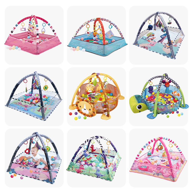 Transfronterizo en stock al por mayor bebé océano bola valla fitness rack juguete bebé multi-funcional gateando Mat juego Manta