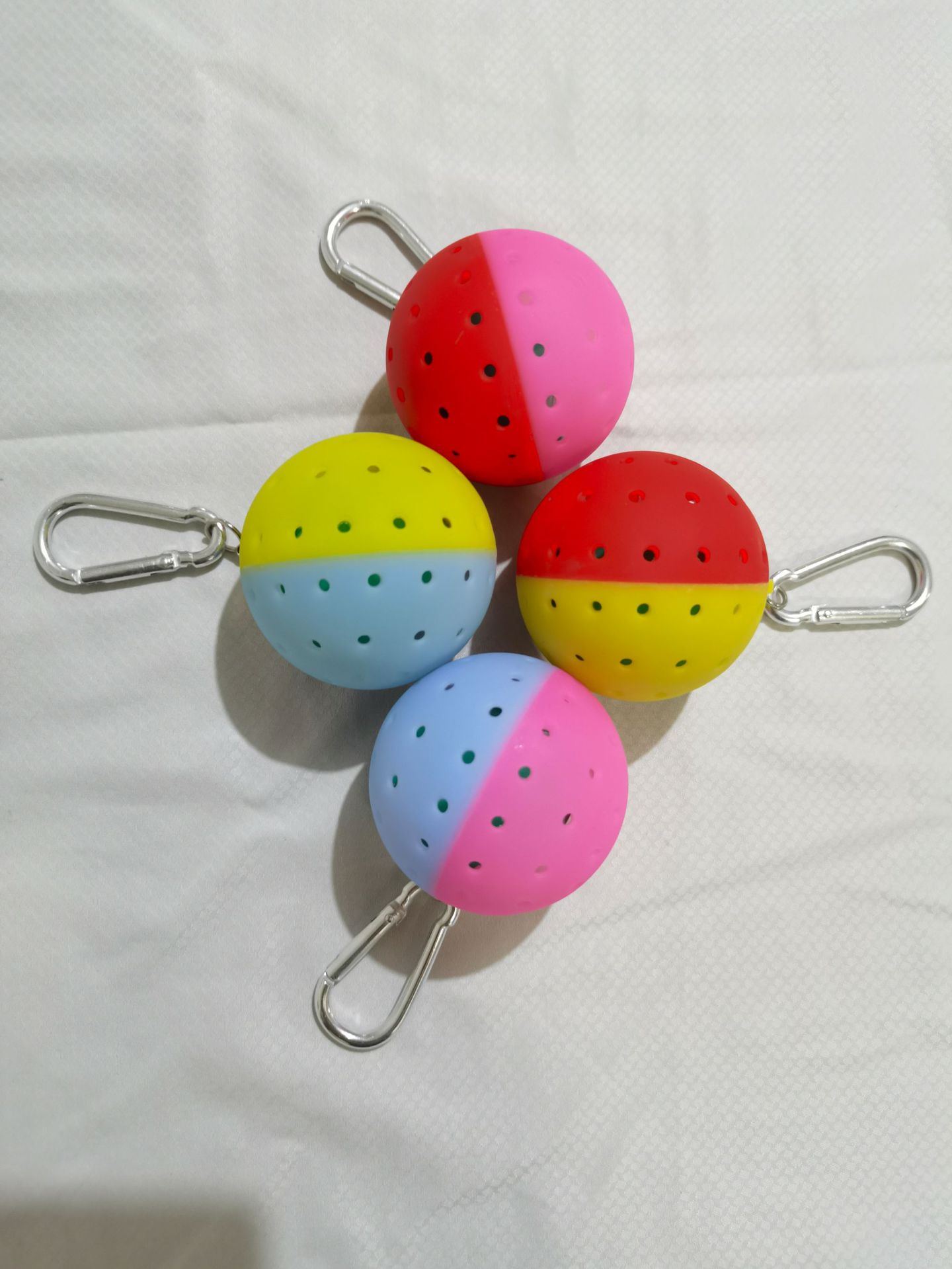 双色硅胶啸叫球钥匙扣