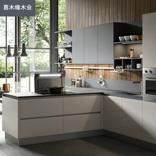 南京全屋整體櫥櫃設計廚房現代簡約裝修開放式石英石台面廚櫃