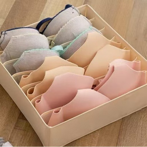 Amazon tela caja de almacenamiento hogar plegable caja de organización ropa interior calcetines ropa caja de almacenamiento al por mayor