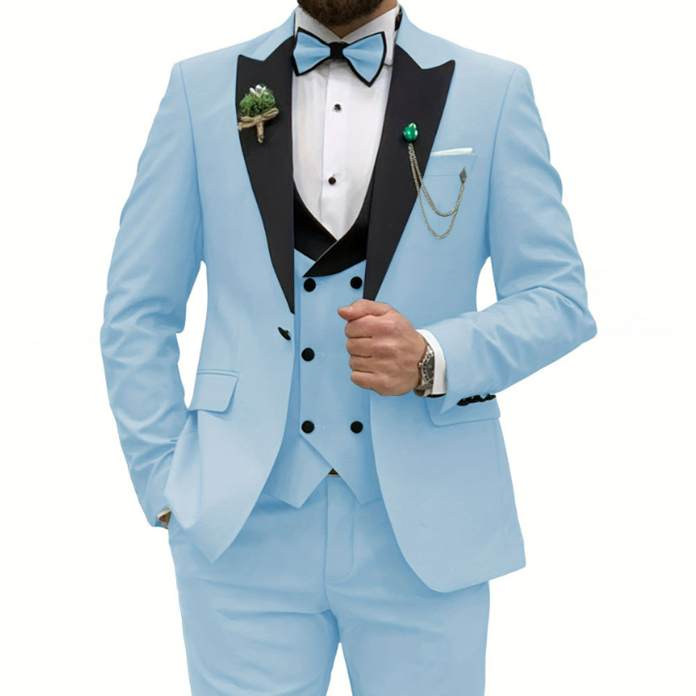 Amazon AliExpress Trajes de estación independientes de hombre de tres piezas de novio y padrino para banquete de boda trajes transfronterizos grandes para hombres