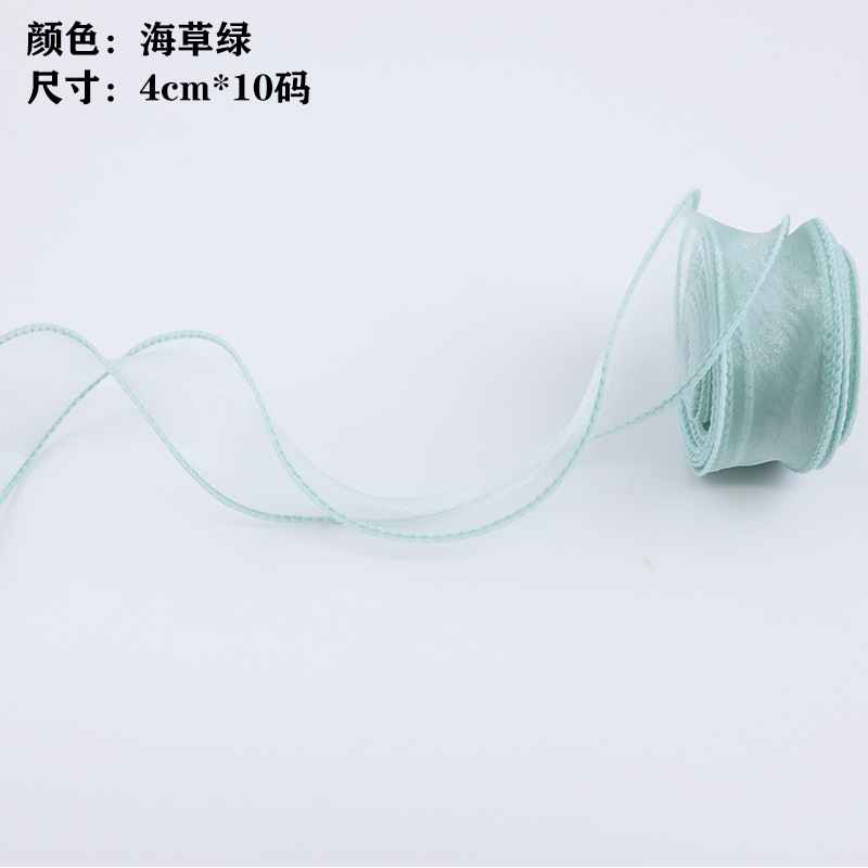 En stock al por mayor 4cm Phnom Penh fishtail hilo llano envuelto flor amplia cinta onda cinta ramo de flores material de embalaje