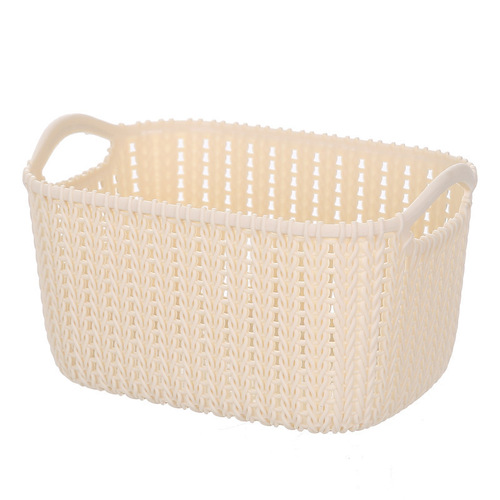 Storage basket plastic woven hand basket desktop sundry placement woven hand basket bath sundry storage basket