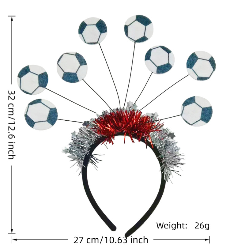 Fútbol transfronterizo simulación de flores fiestas Copa del Mundo atmósfera decorativa banda de pelo Europa fanáticos decoración banda de cabeza de fútbol
