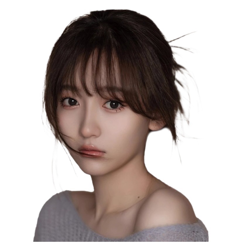 Air frange pelucina de mujer cabeza de cabello natural frente francesa parche frange falso ligero delgado Qi frange