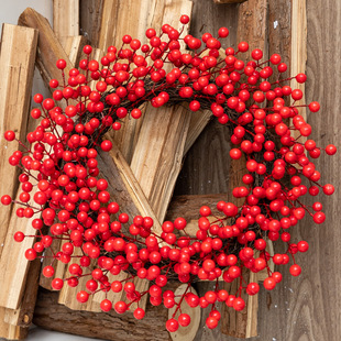 Meimei cross-border Amazon Temu Christmas berry wreath American feelings red festive front door hanging decoration
