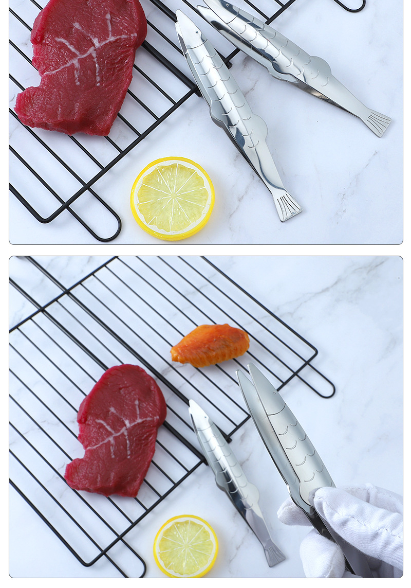 Simple Style Fish Stainless Steel Food Tongs display picture 3