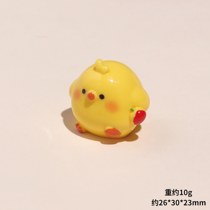 立体黄色小鸡园艺DIY装饰树脂公仔diy车载桌面装饰摆件钥匙扣挂件|undefined