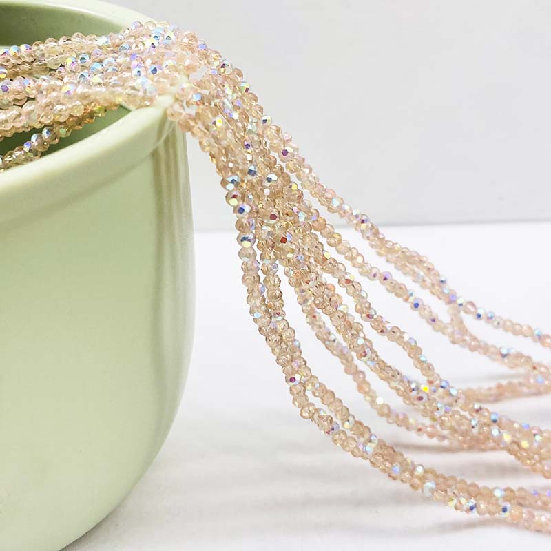 Cuentas planas de 1MM para ruedas de cuentas, cuentas de porcelana AB de alta temperatura, coloridas, transparentes, iridiscentes, facetadas, para pendientes, pulseras, espaciadores y micro cuentas.