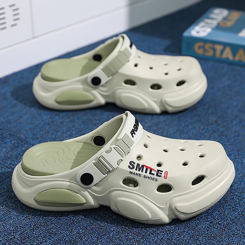 2025夏季拖鞋男新款青少年轻便透气户外休闲涉水踩屎感沙滩洞洞鞋