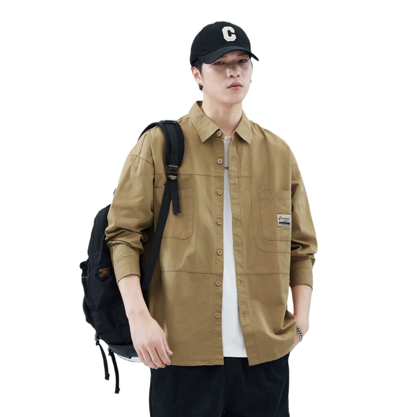 Camisas personalizadas exclusivas para hombres primavera y verano algodón de manga larga casual de hombre de alto nivel de algodón con solapa americana