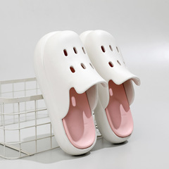 踩屎感洞洞鞋女厚底包頭室內夏季eva拖鞋透氣防臭外穿沙灘鞋批發