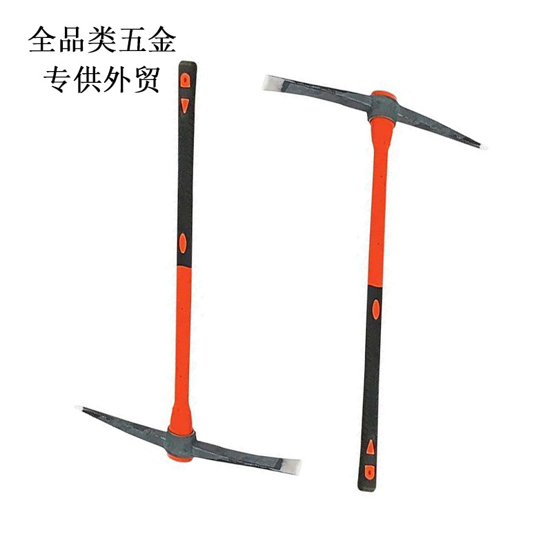 锻打洋镐带柄扁尖一体双头加厚铁镐救援钢镐头锰钢专用工具十字镐