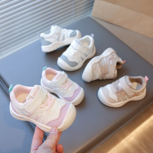 2025 spring baby and toddler functional shoes soft bottom mesh breathable men's baby sneaker women's baby shoes children's shoes generation hair
