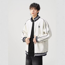 日系立领刺绣松弛感棒球服男女早秋外套宽松休闲学院风情侣款夹克