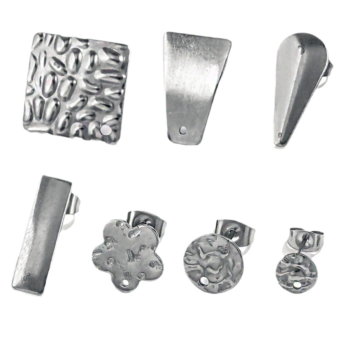Accesorios de pendientes de acero inoxidable DIY accesorios de joyería hechos a mano pieza de pendientes de textura impermeable simple pendientes colgantes