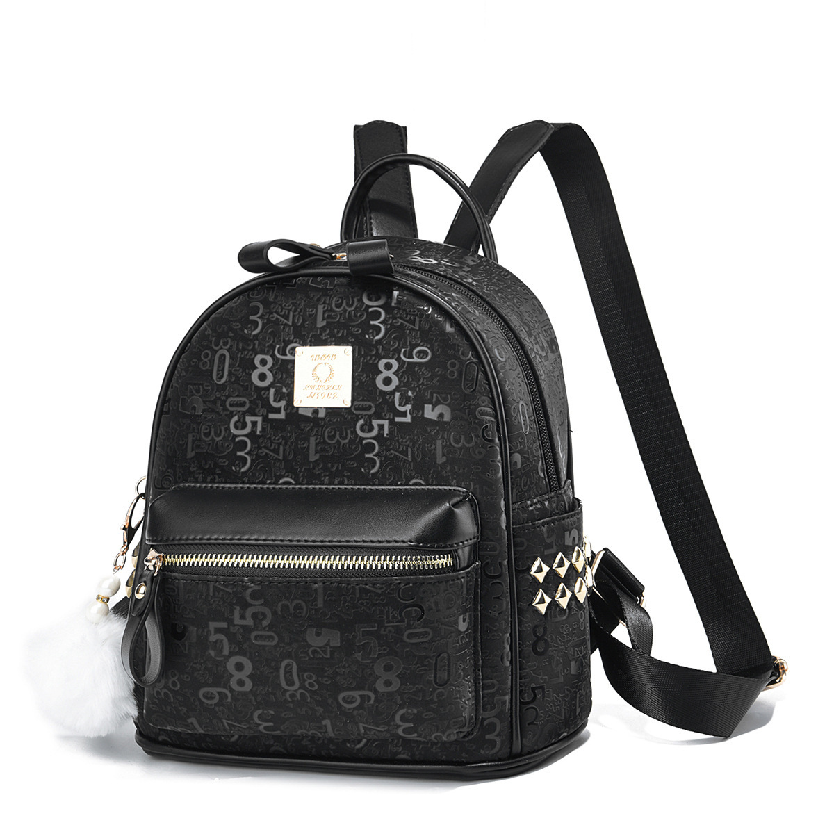 2026 nuevo temperamento retro alfanumérico impresión mochila de lujo mochila de mujer estudiantes bolsas de mujer casuales universales